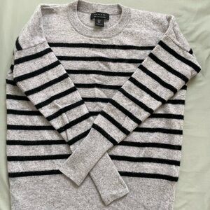 Banana Republic Gray and Black Striped Men's Sweater